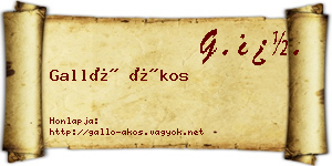 Galló Ákos névjegykártya